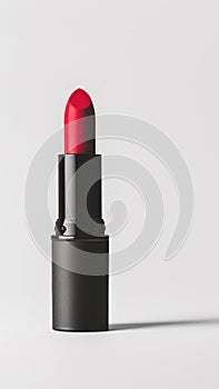 Bold Red Lipstick on Minimalist Background