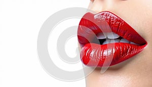 Bold red lipstick swatch, isolated on pure white backdrop , texture, white, background