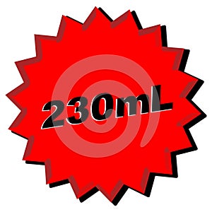 Red Star Illustration featuring 230 mL on white background.