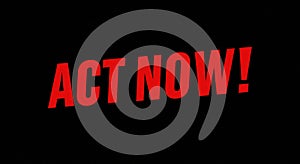 Bold red text reading \