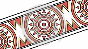 Bold Red Tribal Pattern Border with Geometric Design, vector design Generative AI