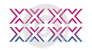 Bold Red X-Shape Interlocking Geometric Pattern, vector design Generative AI