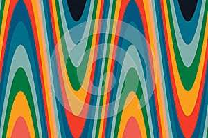 Bold retro wave pattern: seamless abstract lines in bright, vivid colors.