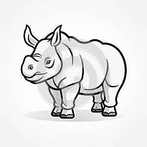 Bold Rhino Vector Illustration With Crisp Lines And Strong Graphic Design