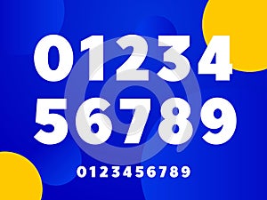 Bold sans serif style vector numbers set