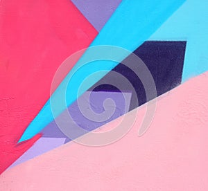 bold and saturated patterns painted over wall photo