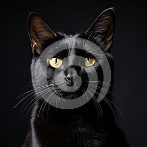 Bold Schlieren Photography: Black Cat With Yellow Eyes