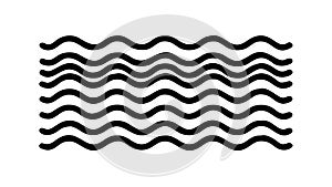 Bold Black Wavy Line Pattern, Dynamic Abstract Design, vector design Generative AI