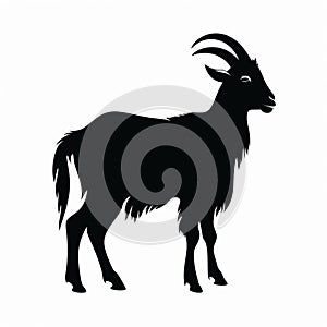 Bold Silhouette Of A Black Goat: Distinctive Character Design Inspired By Govaert Flinck And John Brack