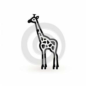 Bold Silhouette Icon: Giraffe On White Background