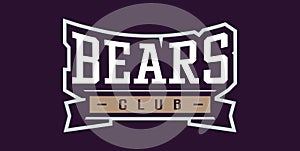 Bold sports font for bear mascot logo. Text style lettering for esport, bear mascot logo, sport team, college club. Font