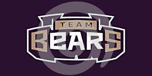 Bold sports font for bear mascot logo. Text style lettering for esport, bear mascot logo, sport team, college club. Font