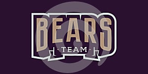 Bold sports font for bear mascot logo. Text style lettering for esport, bear mascot logo, sport team, college club. Font