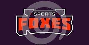 Bold sports font for fox mascot logo. Text style lettering for esport, fox mascot logo, sport team, college club. Font