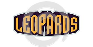 Bold sports font for leopard logo. Text style lettering for esport, leopard mascot logo, sport team, college club