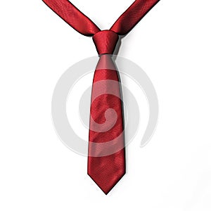 Bold Statement: Red Tie Isolated on White Background