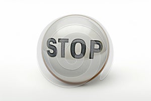Bold STOP Button on White Background