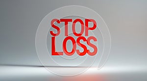 Bold stop loss in modern text on a light background