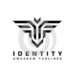 Bold and strong abstract bird logo