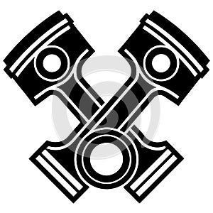 Crossed Engine Pistons Vector Icon