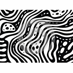 Bold And Swirling Black And White Pattern With African And Biomorphic Influences