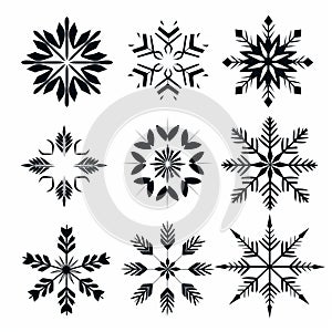 Bold And Symmetrical Snowflake Vector Art For Christmas photo