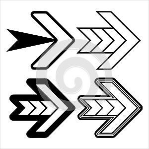bold thick arrow vector outline