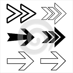 bold thick arrow vector outline