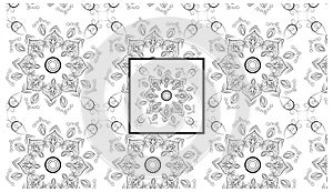 Islamic Modern Geometric floral white and grey maximalist Seamless Pattern photo