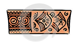 Bold Tribal Pattern Border in Striking Black and White, vector design Generative AI