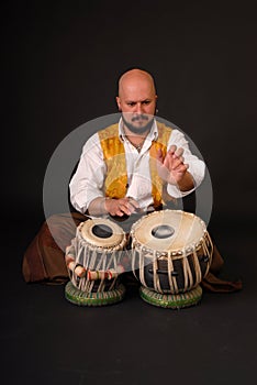 Bold turkish drum tabla percussion musicion