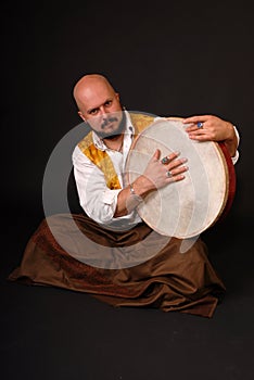 Bold turkish drum tabla percussion musicion