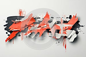 Bold Typography Design with Torn Paper Effect