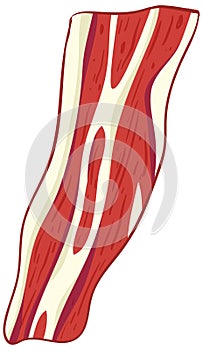 Bold vector illustration of raw bacon slice