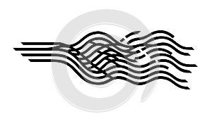Abstract Black Wavy Lines Pattern Vector, vector design Generative AI