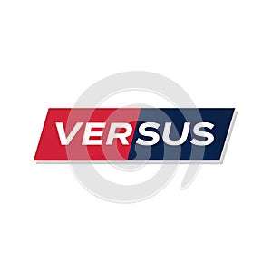 Bold Versus Icon with Text Effect Isolated on White