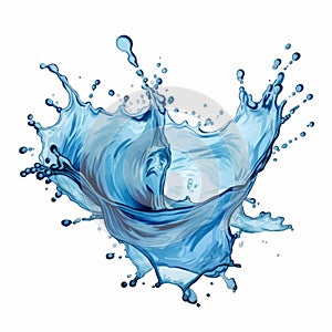 Bold And Vibrant Blue Water Splash Vector Illustration
