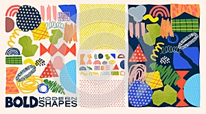 Bold And Vibrant Collage Shapes And Patterns