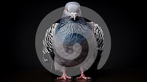 Bold And Vibrant: A Grey Pigeon In The Style Of Annie Leibovitz