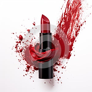 Bold And Vibrant Lipstick With Graphic Impact And Photorealistic Detail photo