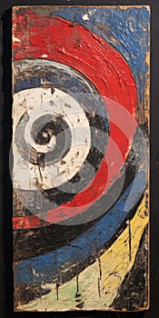Bold And Vibrant Spiral Painting With Vintage Americana Influence