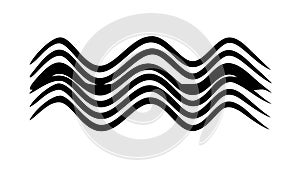 Bold Wavy Line Pattern, Dynamic Abstract Graphic, vector design Generative AI