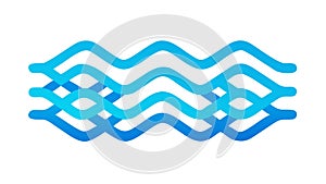 Bold Wavy Lines Pattern, Dynamic Blue Water Abstract, vector design Generative AI