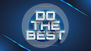 Bold White and Blue Text Style with 3D Embossed Effect