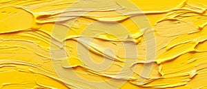 Bold Yellow Paint Strokes, Abstract Texture Background for Creative Artistic Expression