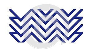 Bold Zigzag Chevron Pattern in Blue, vector design Generative AI
