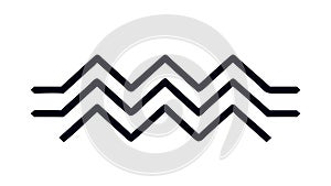 Bold Zigzag Line Abstract Pattern in Black, vector design Generative AI