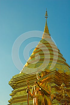 Bolden Buddha in Doi Sutep photo