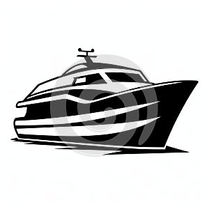 Boldly Black And White Boat Logo - Free Vector Image