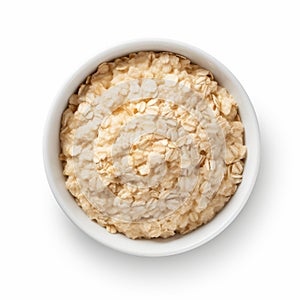 Boldly Textured White Oats Bowl - Aerial View
